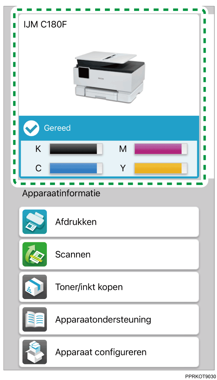 Illustratie van toepassingsscherm