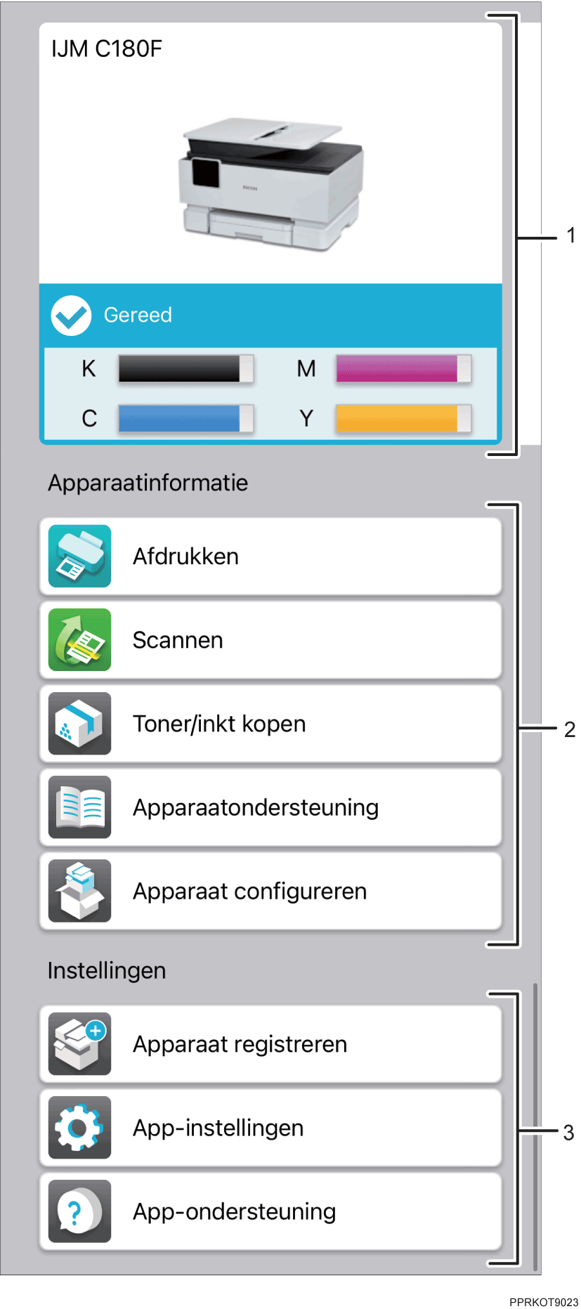 Illustratie van toepassingsscherm