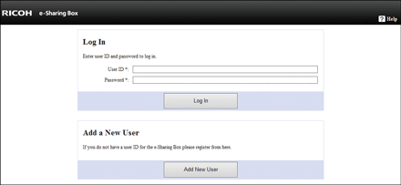 Illustration of e-Sharing Box's screen
