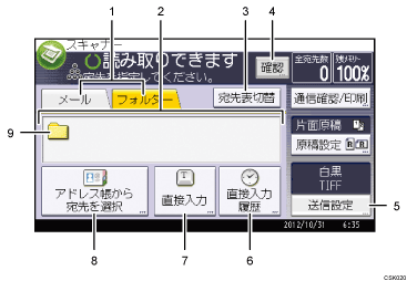 本体画面のイラスト 説明番号つき
