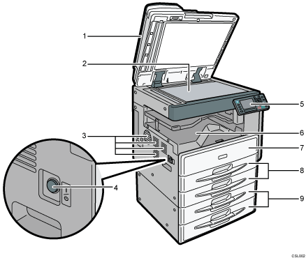 本体全体のイラスト 説明番号つき