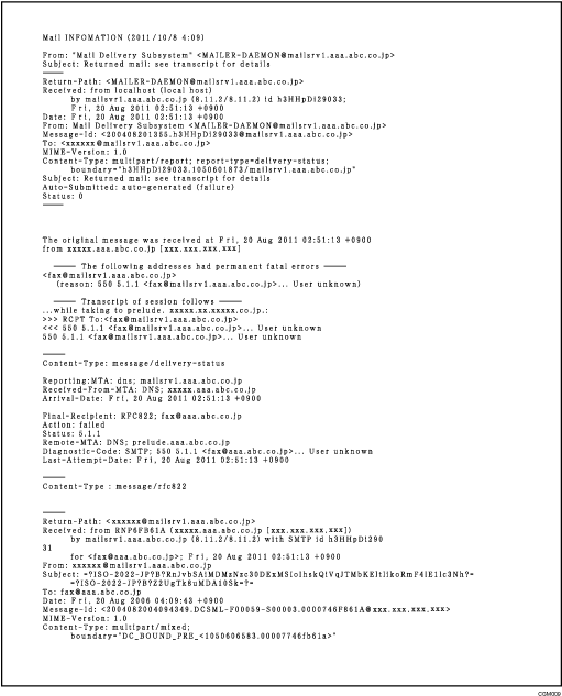 サーバーからのエラーメールのイラスト