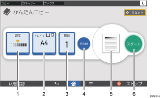 本体画面のイラスト 説明番号つき