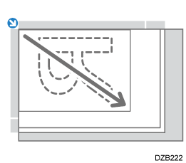 左上から拡大縮小されるイメージイラスト