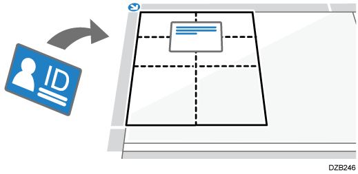 縦にIDカードをコピーするイメージイラスト
