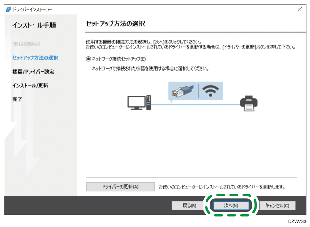 ドライバー画面のイラスト