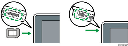 SDカードとUSBメモリー挿入のイラスト