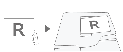 読める方向にセットする原稿のセット方向のイメージイラスト