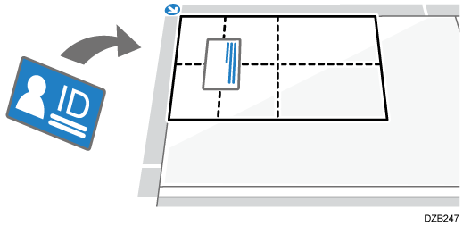 横にIDカードをコピーするイメージイラスト
