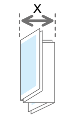 外三つ折り位置２設定の重ね折りのイメージイラスト