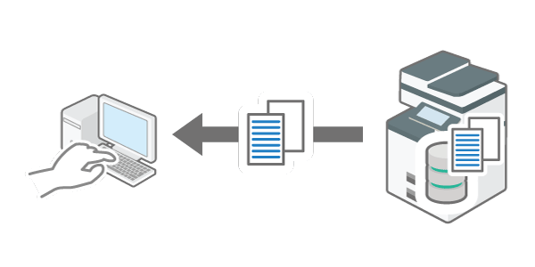 パソコンから本機の操作や設定をするイメージのイラスト