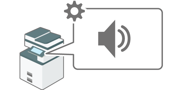 音量と音の種類を設定するイメージのイラスト