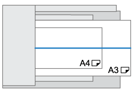 サイズが異なる原稿を一度にコピーするイメージイラスト