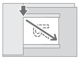 左上から拡大縮小されるイメージイラスト