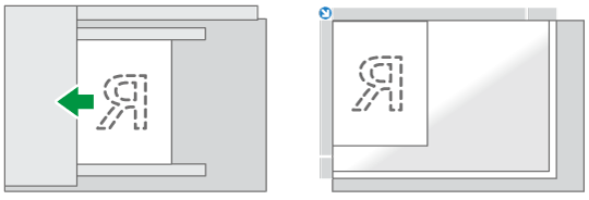 送信原稿のセット方向のイメージイラスト
