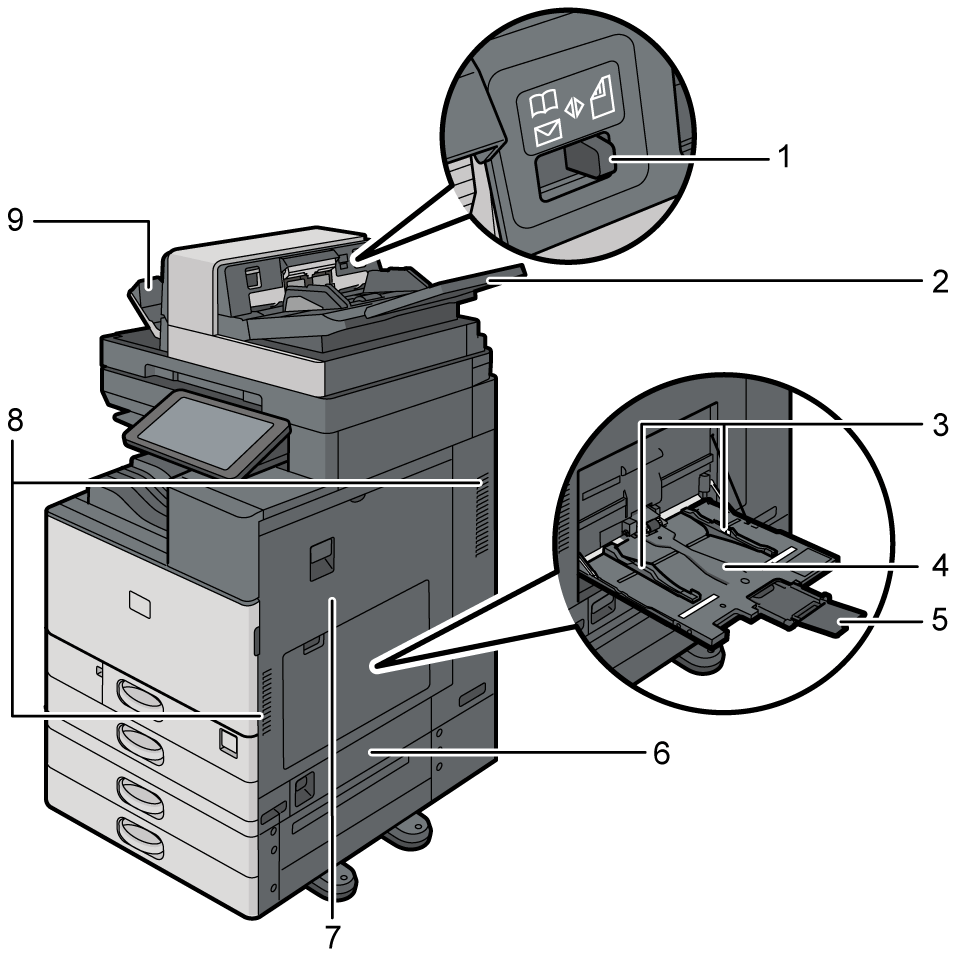 本体全体のイラスト 説明番号つき