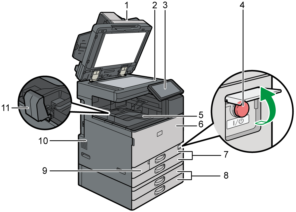 本体全体のイラスト 説明番号つき