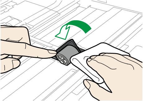 ローラーを清掃するイメージイラスト