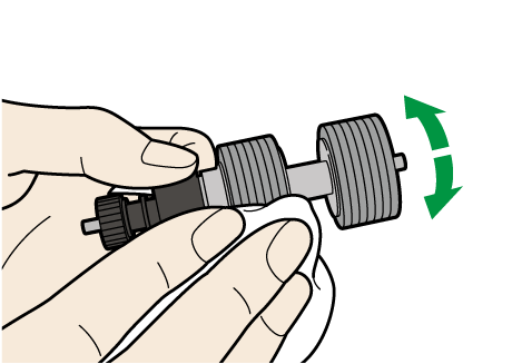 ブレーキローラーを清掃するイメージイラスト