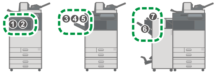 本体前面のイラスト 説明番号つき