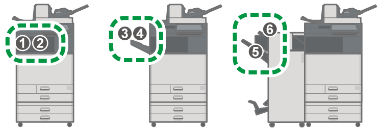 本体前面のイラスト 説明番号つき