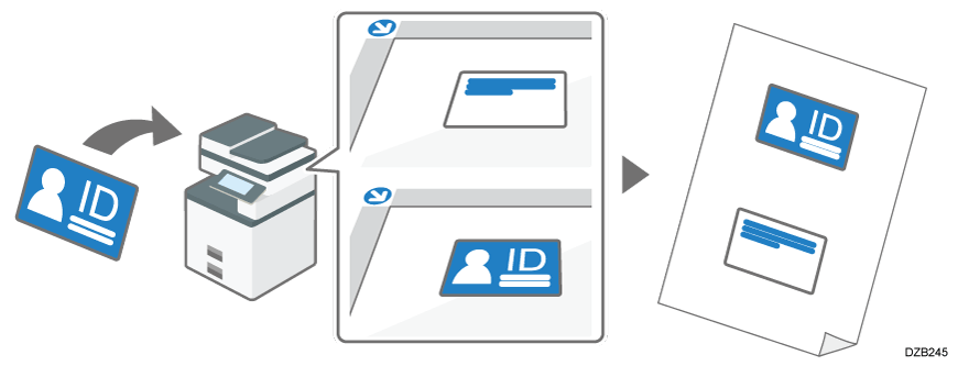 IDカードの表と裏を1ページにまとめるイメージイラスト