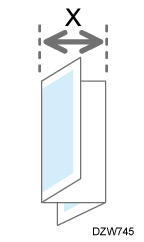 外三つ折り位置２設定の一枚折りのイメージイラスト