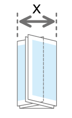 内三つ折り位置２設定の重ね折りのイメージイラスト