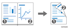 見開き両面コピーのイメージイラスト
