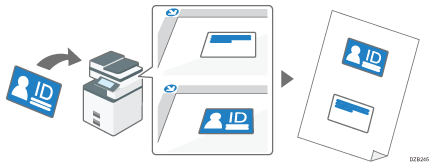 IDカードの表と裏を1ページにまとめるイメージイラスト