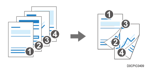反転排紙のイメージイラスト