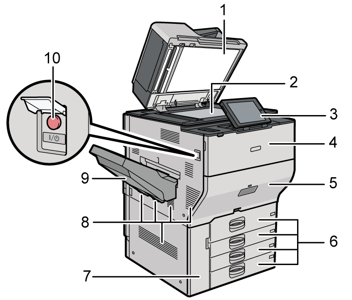 本体全体のイラスト 説明番号つき