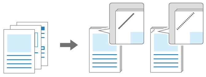 ステープルでとじた用紙のイメージイラスト