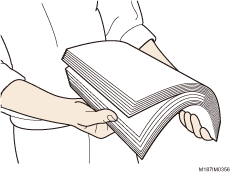 用紙をさばくイメージのイラスト