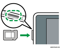 SDカードを取り付けるイメージイラスト