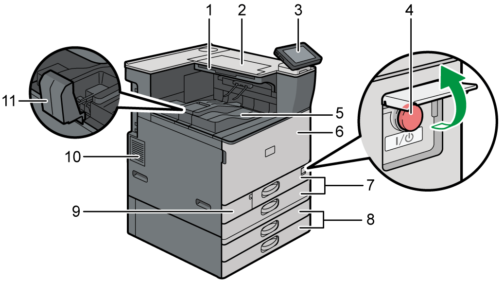 本体全体のイラスト 説明番号つき