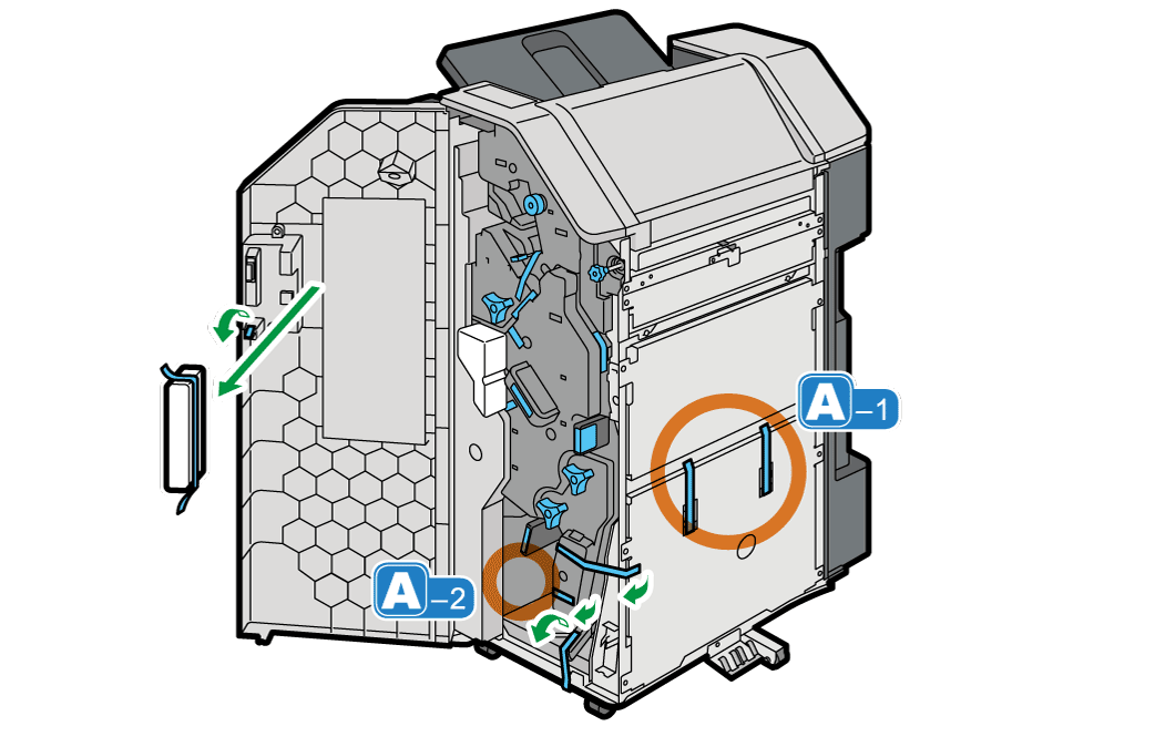 1000枚中綴じフィニッシャーのイラスト