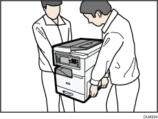 本機を持ち上げるイラスト