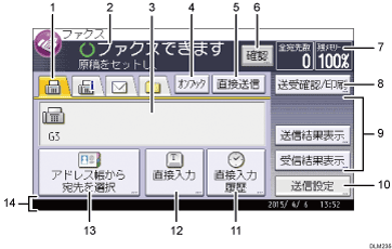 本体画面のイラスト 説明番号つき
