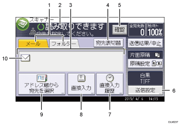 本体画面のイラスト 説明番号つき