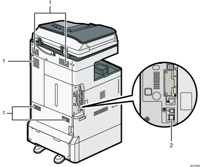本体背面のイラスト 説明番号つき