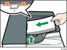 自動原稿送り装置（ADF）のイラスト　説明番号つき