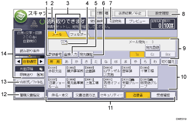 本体画面のイラスト 説明番号つき