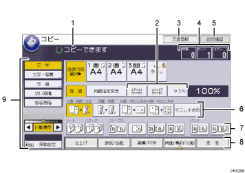 本体画面のイラスト 説明番号つき