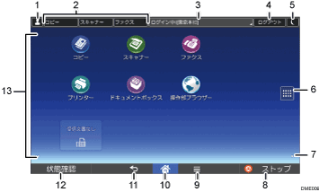 本体画面のイラスト 説明番号つき