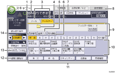 本体画面のイラスト 説明番号つき