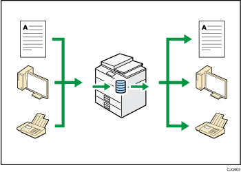 文書を蓄積して活用するイメージのイラスト