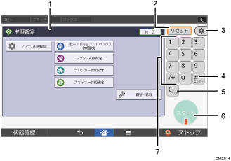 本体画面のイラスト 説明番号つき