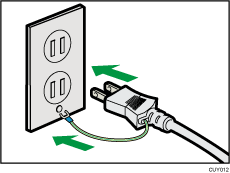 電源プラグとアース線のイラスト