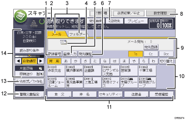 本体画面のイラスト 説明番号つき